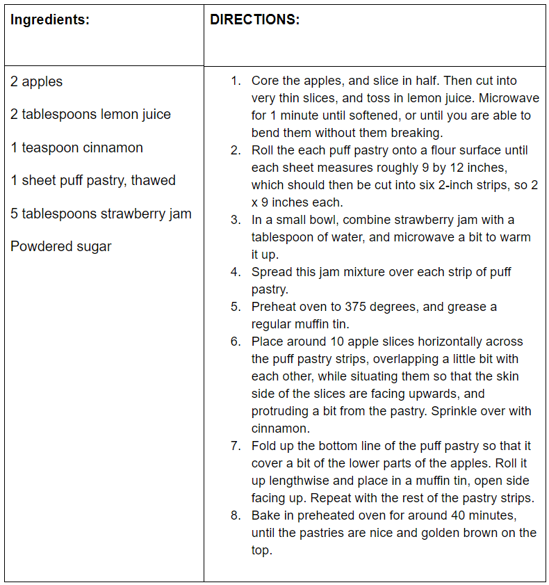 apple roses recipe card picture