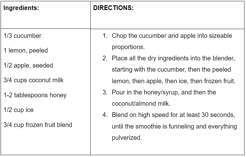 lemon cucumber smoothie